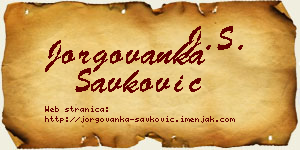 Jorgovanka Savković vizit kartica